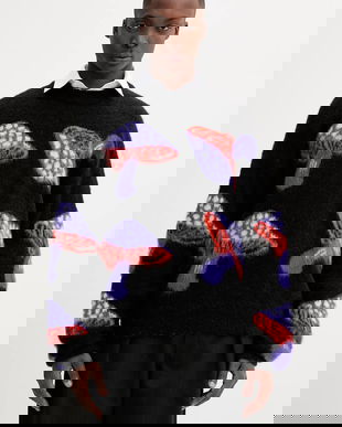 MSGM pulover cu un strop de mohair culoarea negru, călduros, 3940MM200.257599