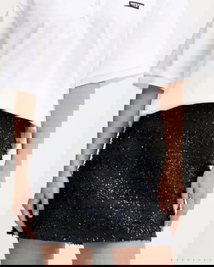 Rotate fustă culoarea bleumarin, mini, evazați, 1141981725