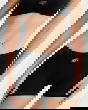 Diesel pantaloni scurți SOPHIA-UTLT culoarea negru, uni, high waist, A19360.0PJBA