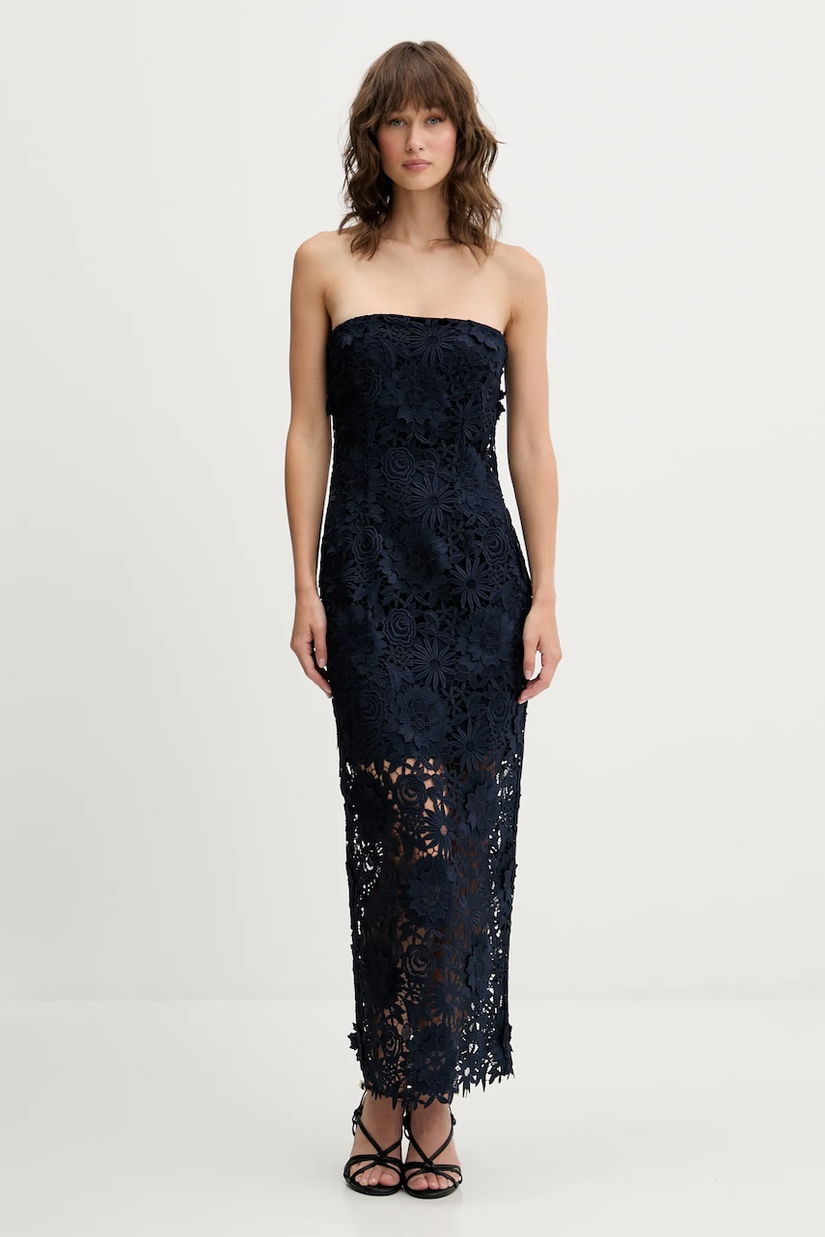 Rotate rochie culoarea bleumarin, midi, mulată, 1150271725