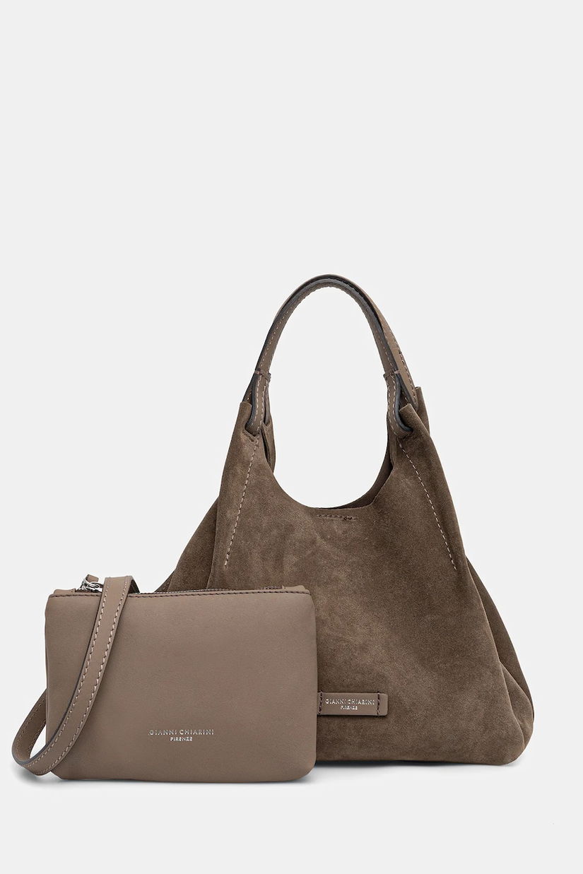 Gianni Chiarini geantă de mână din piele întoarsă DUA culoarea verde, BS.9779.CM