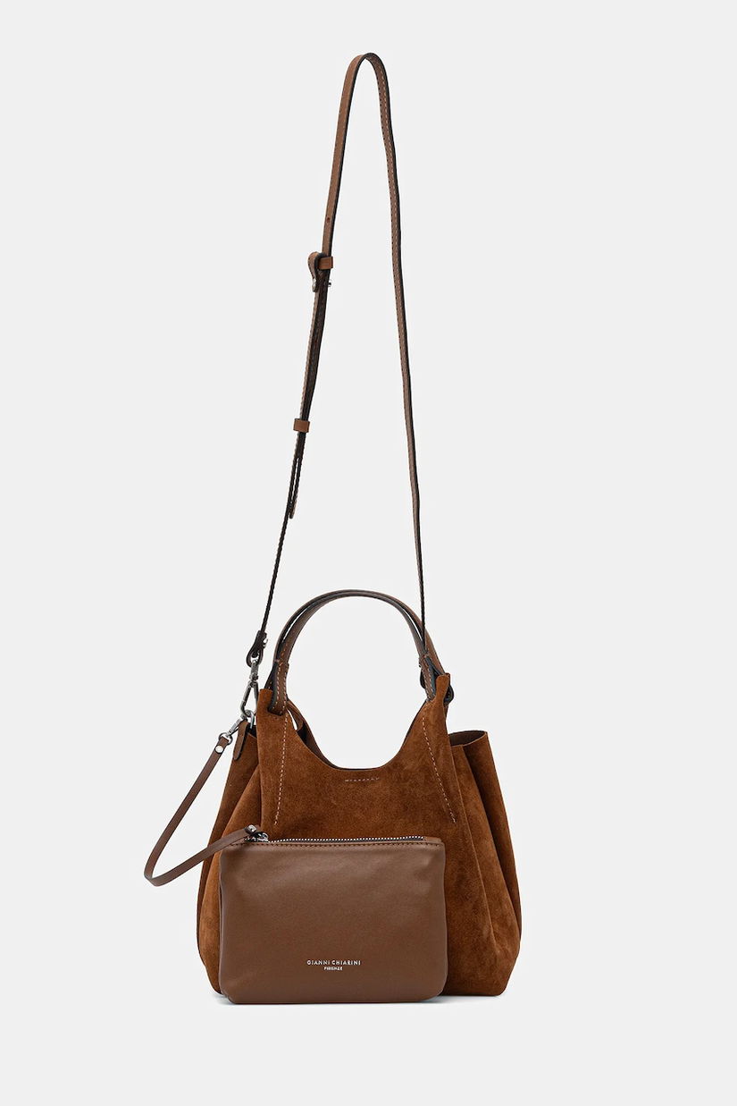 Gianni Chiarini geantă de mână din piele întoarsă DUA culoarea maro, BS.9779.CM