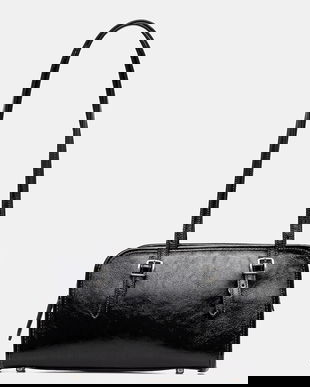 Coach poșetă de piele Swing Zip Bag culoarea negru, CAO34