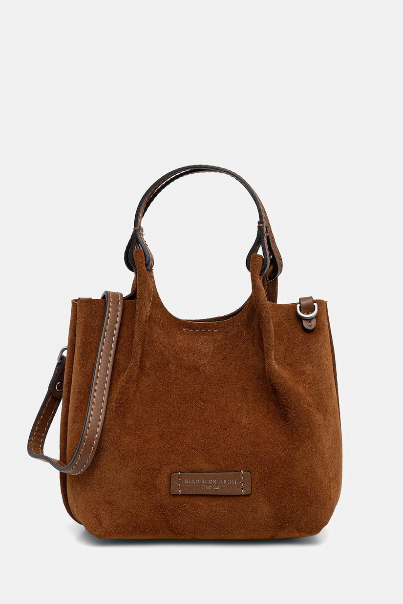 Gianni Chiarini geantă de mână din piele întoarsă DUA culoarea maro, BS.9778.CM