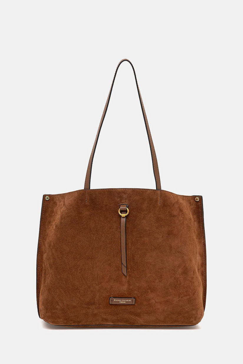 Gianni Chiarini geantă de mână din piele întoarsă EGLE culoarea maro, BS.11485.CM