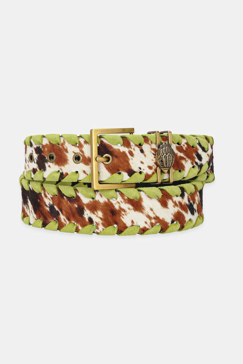 Kurt Geiger London curea de piele SHOREDITCH culoarea verde, 9694330109