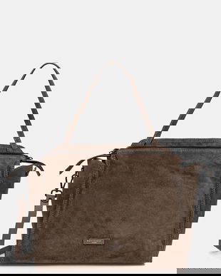 Gianni Chiarini geantă de mână din piele întoarsă JANIS culoarea maro, BS.11246.CM