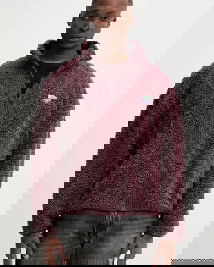 American Vintage bluză culoarea bordo, uni, MHOK16B