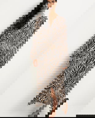 Answear.LAB rochie culoarea maro, midi, evazati