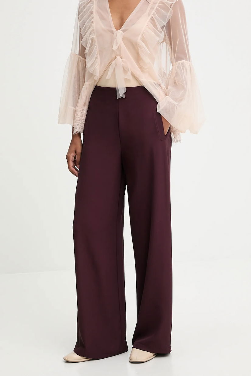 Answear.LAB pantaloni culoarea bordo, lat, high waist