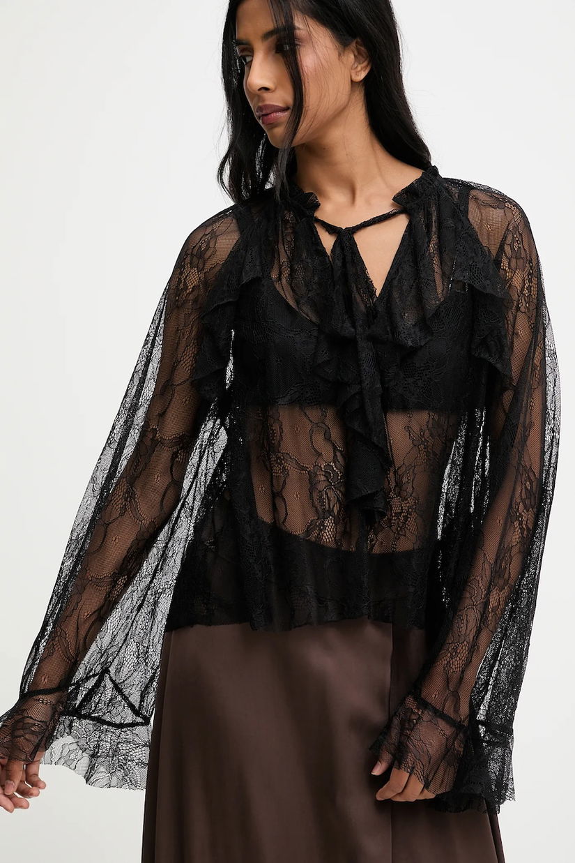 Answear.LAB bluza culoarea negru, neted