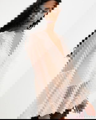 Answear.LAB bluza culoarea bej, neted