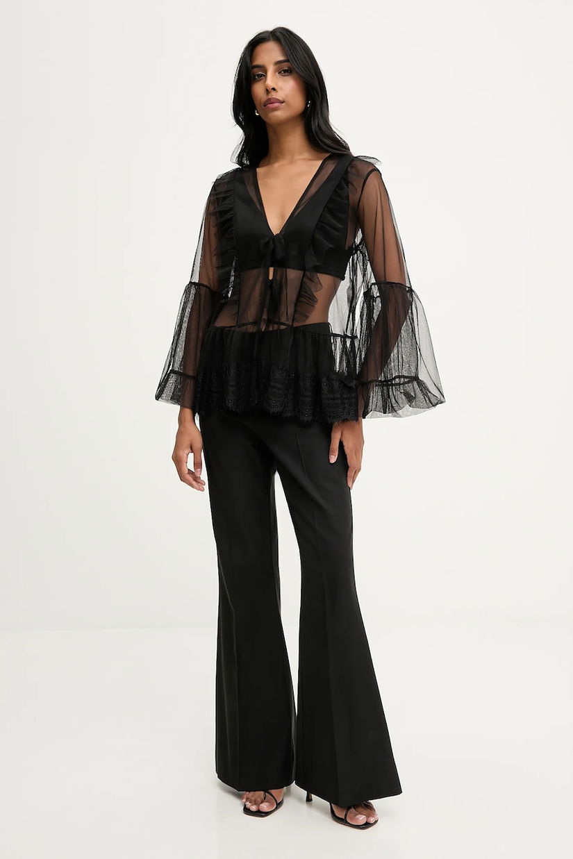 Answear.LAB bluza culoarea negru, neted