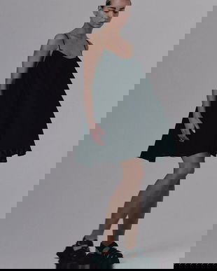 MUUV. rochie MINIME culoarea negru, mini, evazați