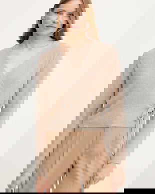 OUI cardigan culoarea bej, light, 93931