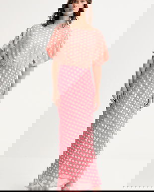 Never Fully Dressed rochie culoarea roz, maxi, drept, NFDDR2090