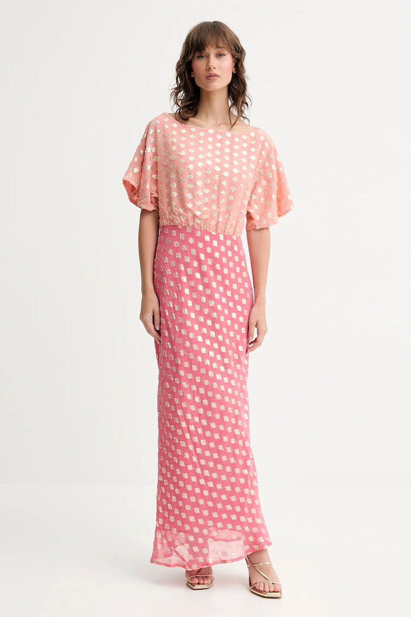 Never Fully Dressed rochie culoarea roz, maxi, drept, NFDDR2090