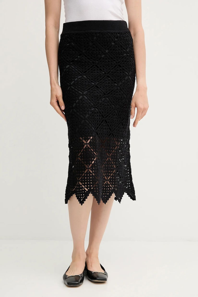 Dkny fustă culoarea negru, midi, drept, P5ERAX27