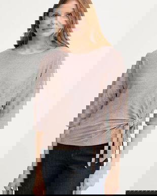 OUI bluză culoarea bej, uni, 93869