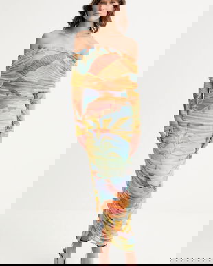 Never Fully Dressed rochie culoarea verde, midi,mulată, NFDDR1814