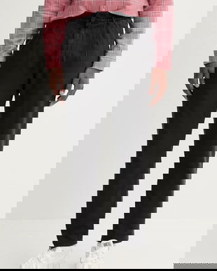 Tommy Jeans pantaloni de bumbac culoarea negru, drept, DM0DM21705