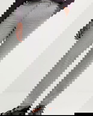 BOSS pantaloni culoarea gri, drept, 50546914