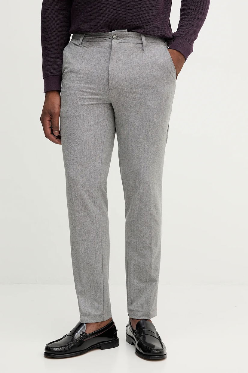 BOSS pantaloni culoarea gri, drept, 50546914