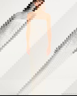 Rotate rochie culoarea bej, maxi,mulată, 114179857