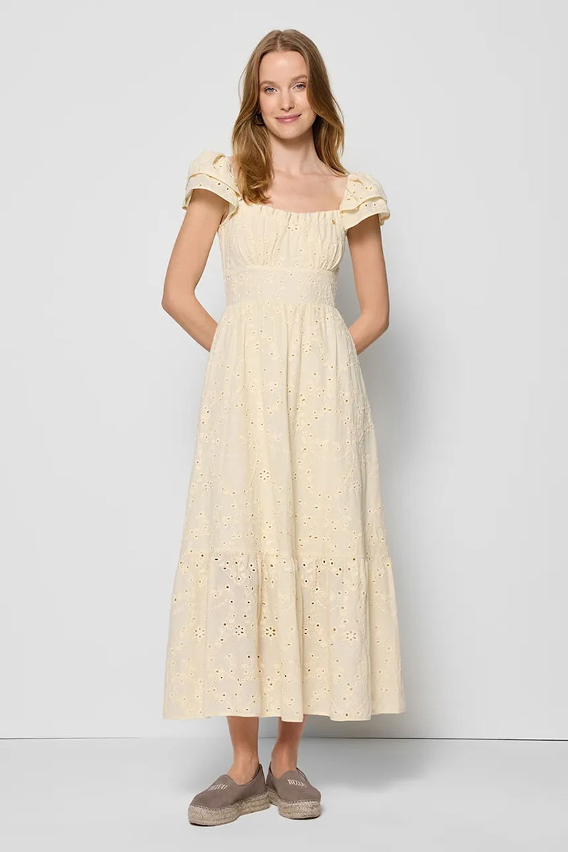 Bizuu rochie CORSICA culoarea galben, maxi, evazați, CORSICA ŻÓŁTY