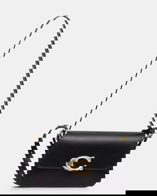 Coach poșetă de piele culoarea negru, CAM17