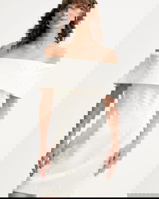 Rotate rochie culoarea bej, mini,mulată, 114188857