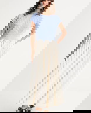 Never Fully Dressed rochie din bumbac Monika maxi, evazați, NFDDR2806