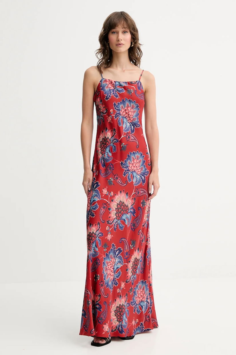 Farm Rio rochie culoarea roșu, maxi, drept, 336535