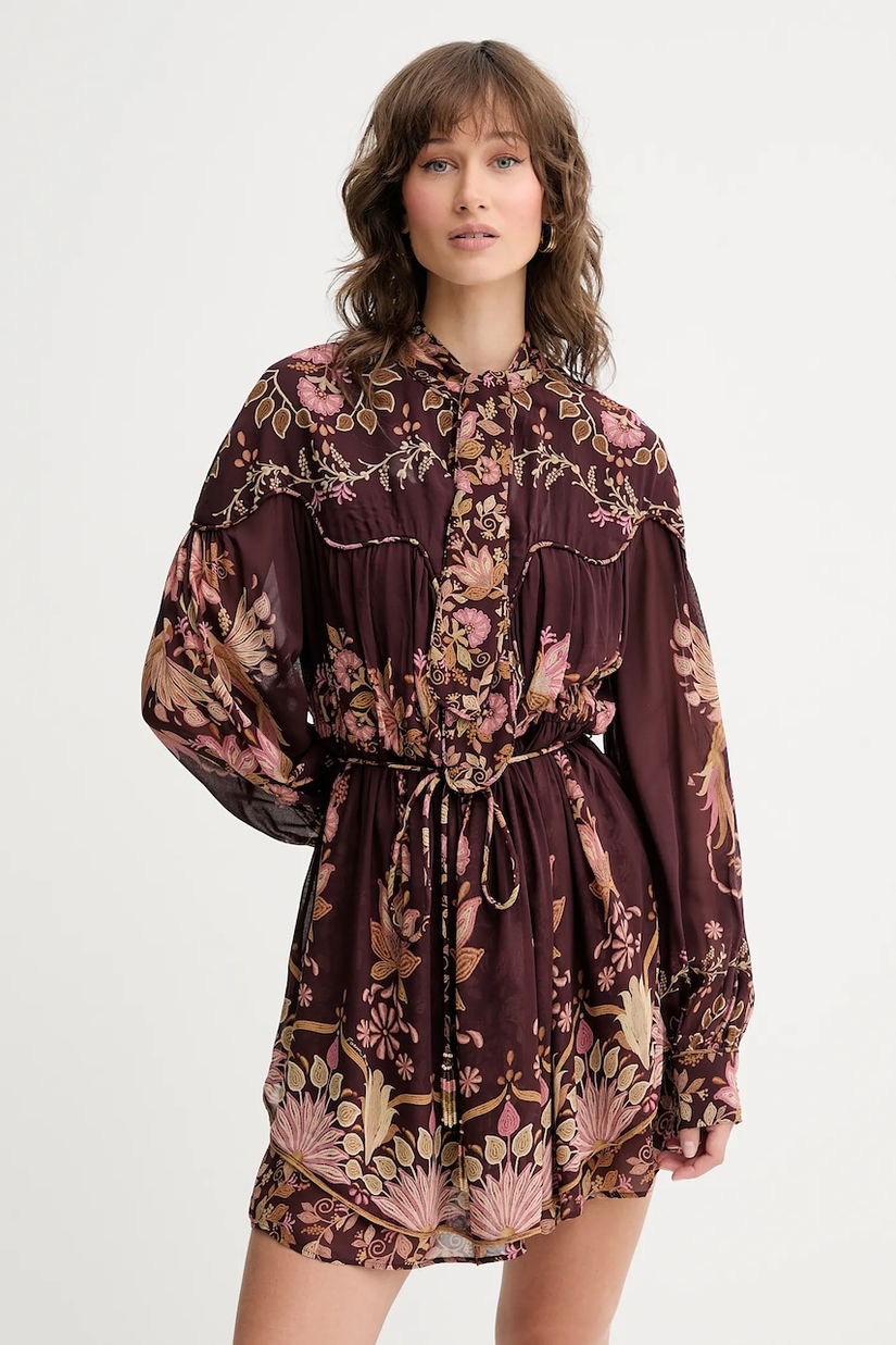 Farm Rio rochie culoarea bordo, mini, evazați, 335871