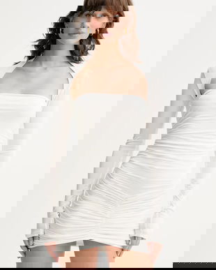 La Mania rochie culoarea bej, mini,mulată, ZELLA