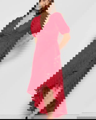 Bizuu rochie MONARDA culoarea roșu, mini, evazați, MONARDA CZERWONY