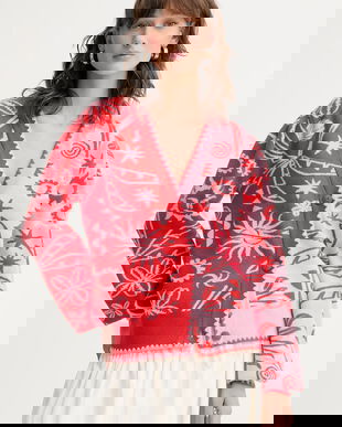 Never Fully Dressed cardigan culoarea roșu, NFDKN637