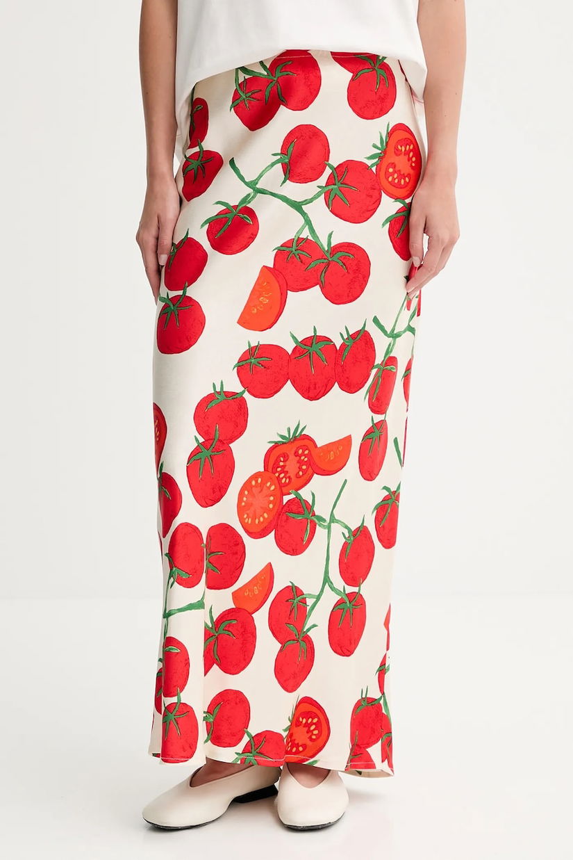 Never Fully Dressed fustă Tomato culoarea bej, maxi, creion, NFDSK702