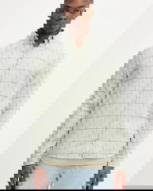 Tommy Jeans cămașă din bumbac culoarea verde, regular, DM0DM21701