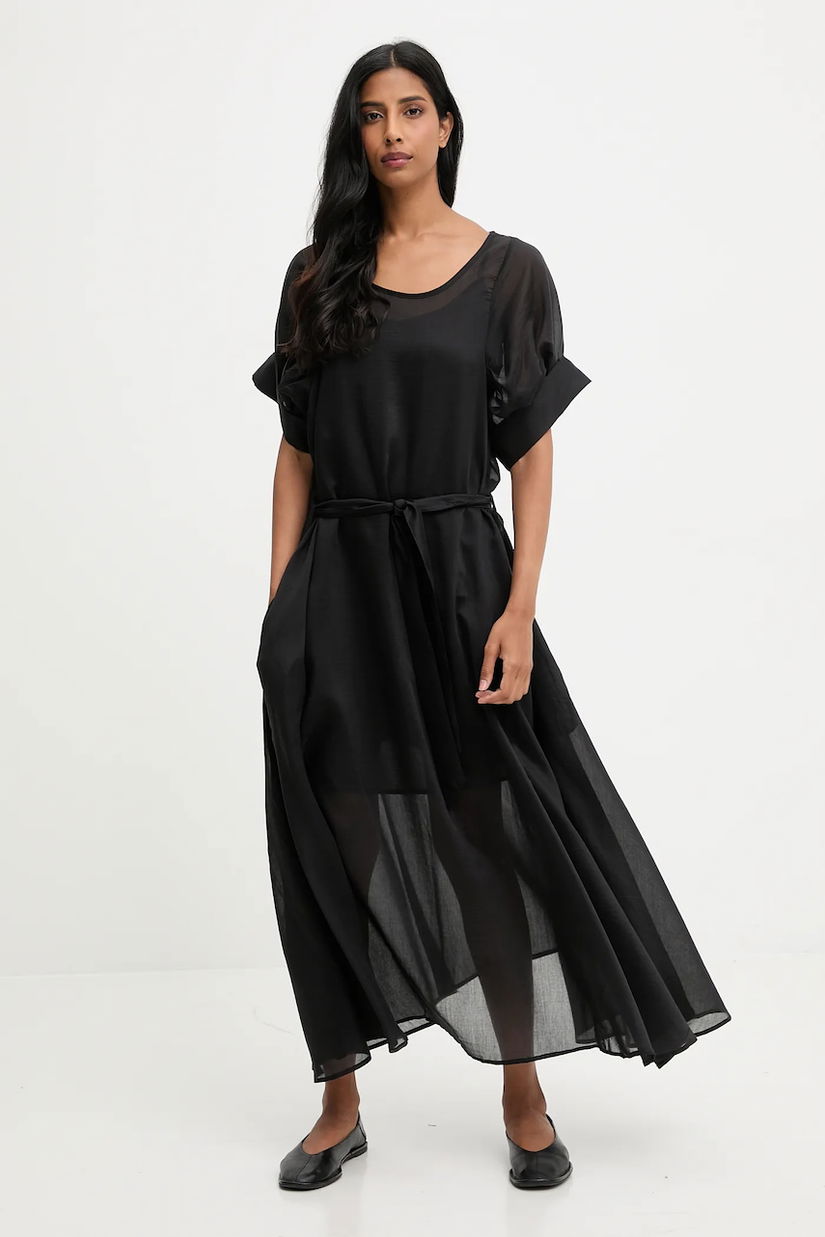 Answear.LAB rochie culoarea negru, maxi, evazati
