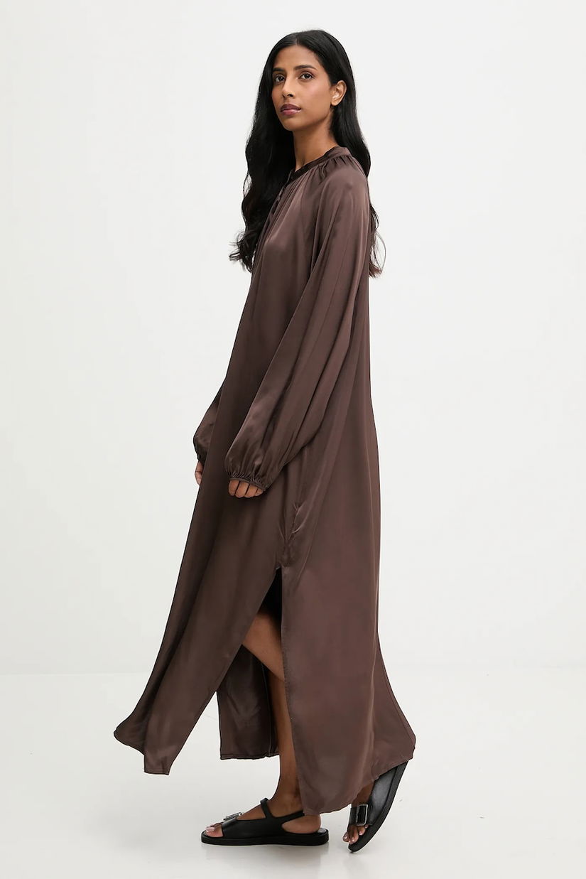 Answear.LAB rochie culoarea maro, maxi, oversize