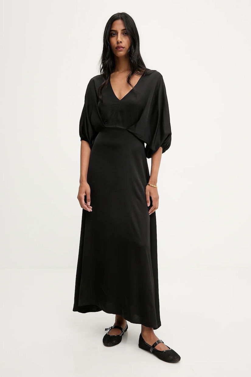 Answear.LAB rochie culoarea negru, maxi, evazati