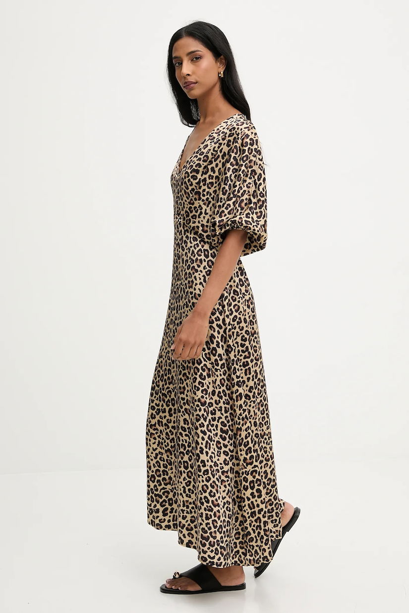 Answear.LAB rochie culoarea bej, maxi, drept