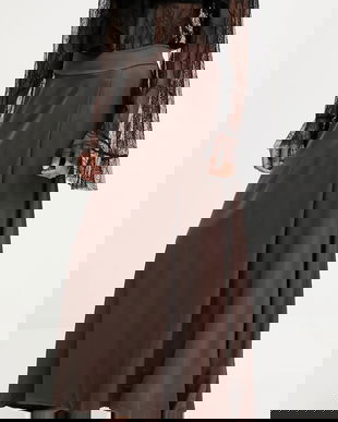 Answear.LAB fusta culoarea maro, maxi, evazati