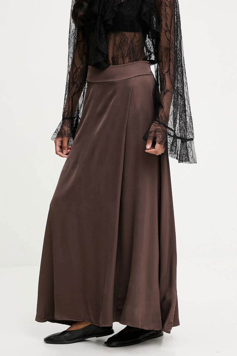 Answear.LAB fusta culoarea maro, maxi, evazati
