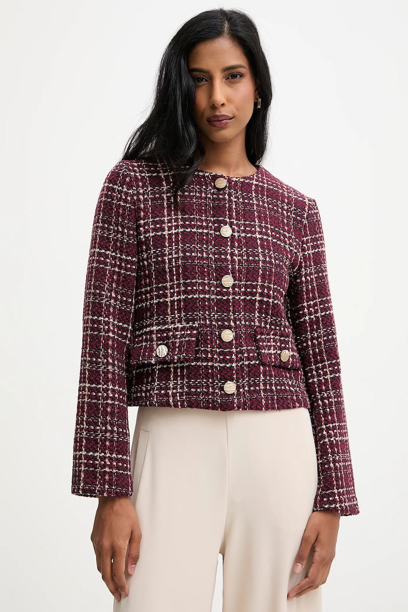 Answear.LAB sacou culoarea bordo, un singur rand de nasturi, modelator