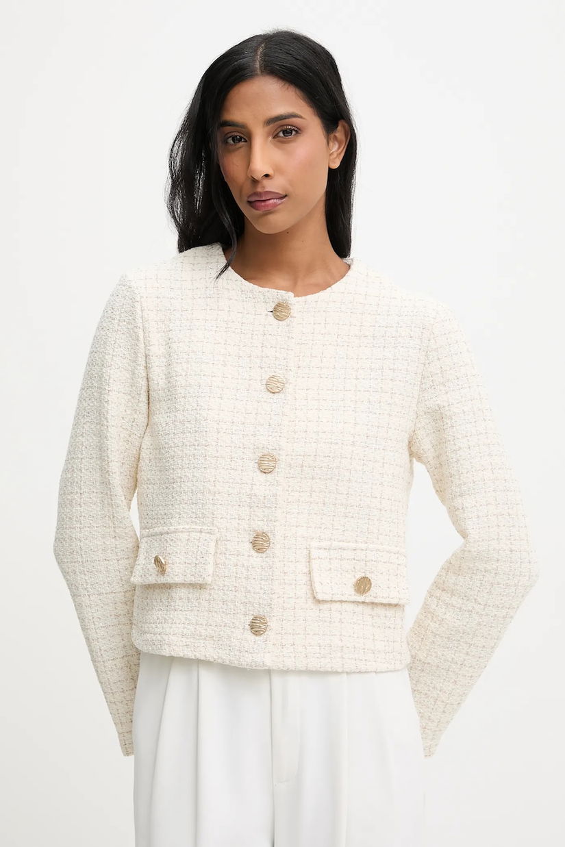 Answear.LAB sacou culoarea bej, un singur rand de nasturi, modelator