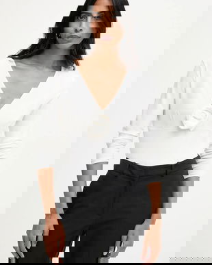 Answear.LAB bluza culoarea alb, neted