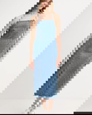 Pepe Jeans rochie jeans maxi, evazați, PL953767