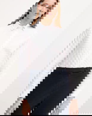 Gant cămașă din bumbac culoarea alb, cu guler clasic, regular, 4300348